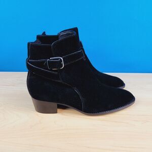 Marc Fisher LTD Razzle Womens Size 8 Ankle Boots Black suede Nubuck Leather boot